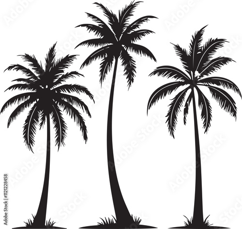 silhouette of coconut tree