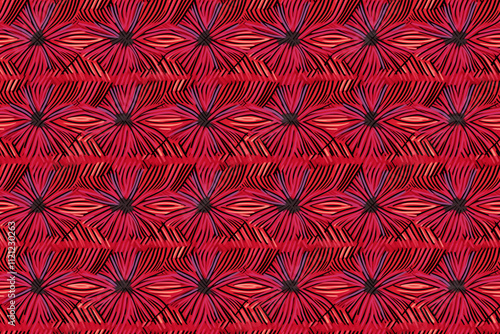 Seamless red and pink african wax cloth style pattern