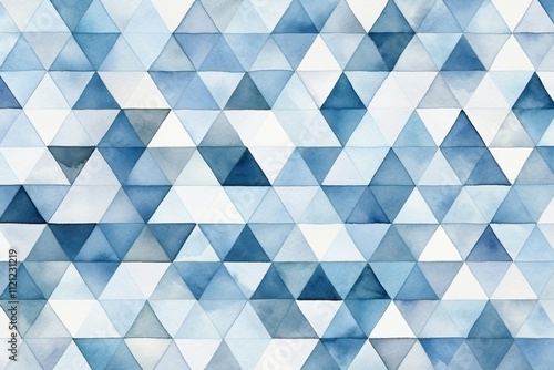 Blue and white watercolor triangles background wallpaper