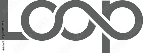 Loop Text Logo Design, text based vector logo