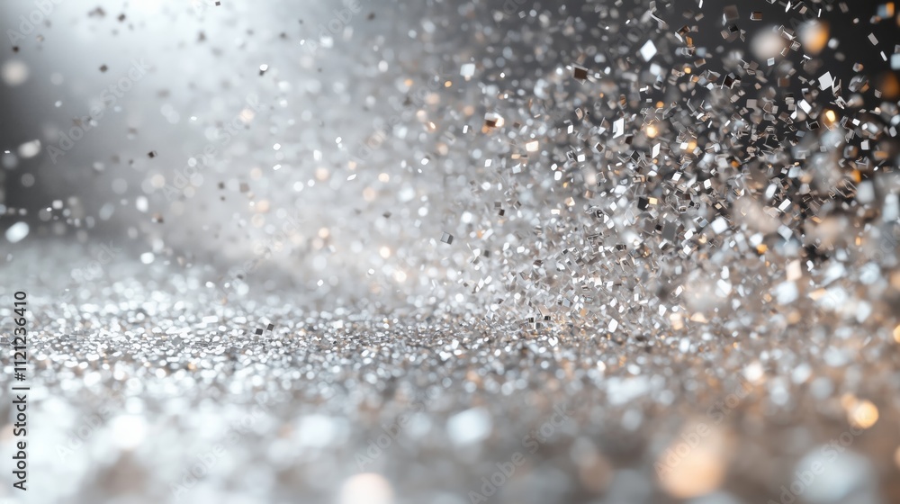 Mesmerizing Dance of Silver Particles in Elegant Atmosphere Mesmerizing Dance of Silver Particles in Elegant Atmosphere