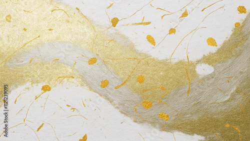 金箔の飾りのある和紙背景素材