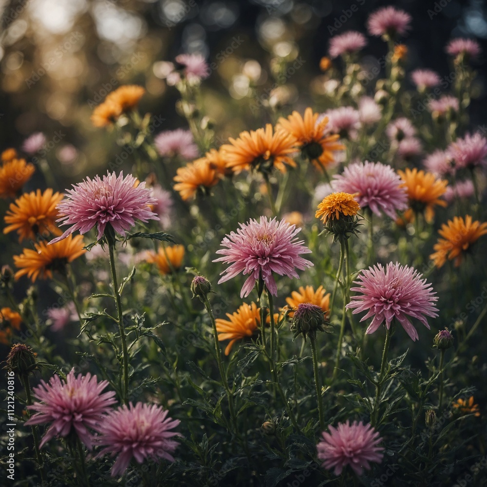 Textured flowers with a bokeh background. Textured flowers with a bokeh background.