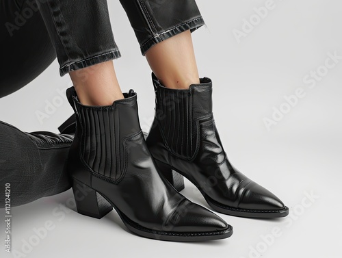 Black Leather Western Boots