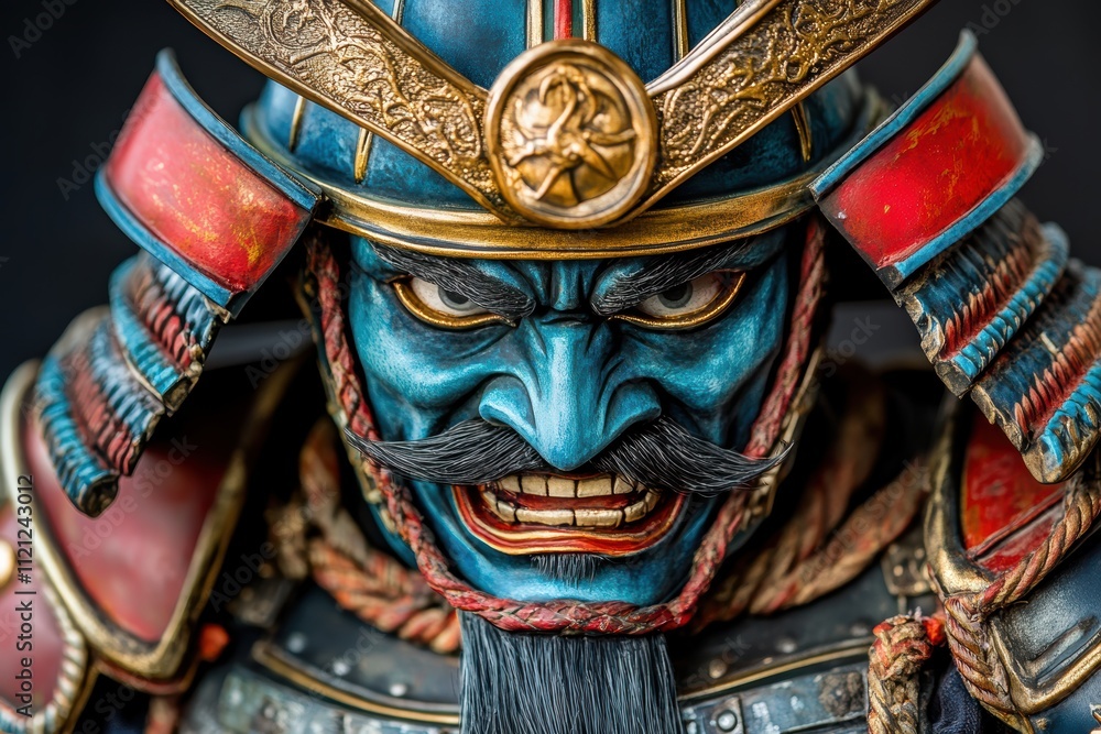 Obraz premium 戦国時代の武将を模した細密なフィギュアが魅せる迫力ある表情と装飾