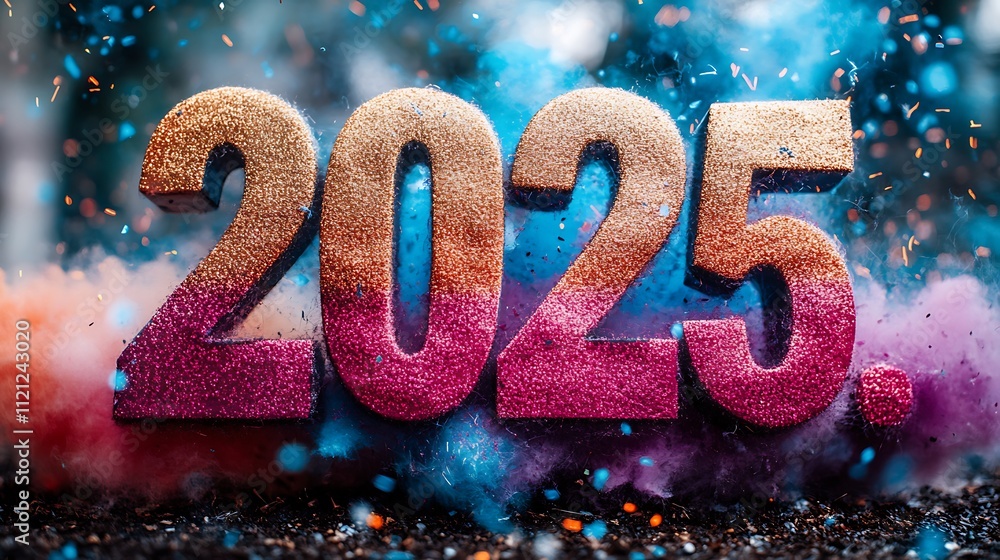 Happy New Year 2025 Number with Pink and Blue Background
Happy New Year 2025 Number with Pink and Blue Background