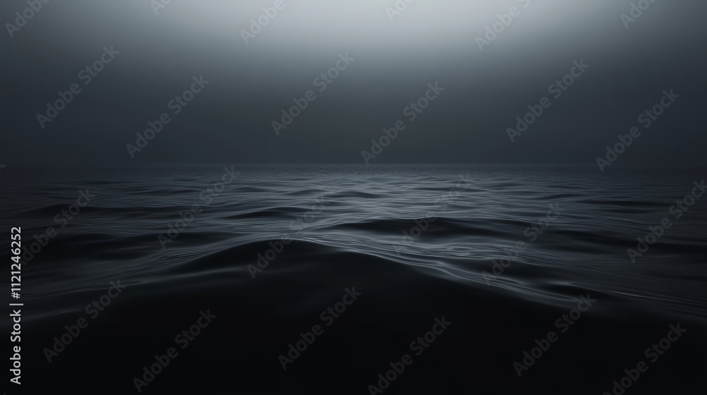 Moody Ocean Waves, Dark Sea Horizon, Misty Water Surface, Eerie Ocean Scene, Gloomy Seascape, Night Water View Moody Ocean Waves, Dark Sea Horizon, Misty Water Surface, Eerie Ocean Scene, Gloomy Seascape, Night Water View