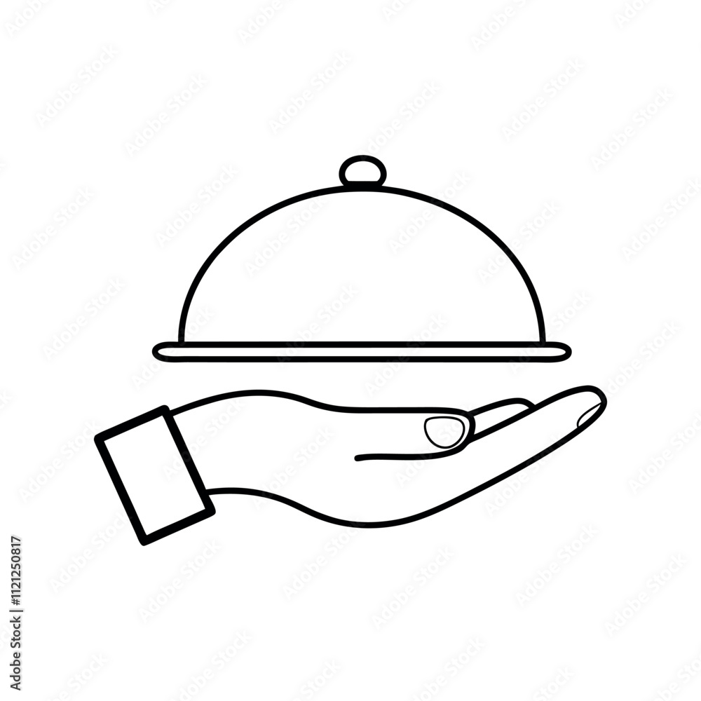 Fototapeta premium restaurant cloche on a white background