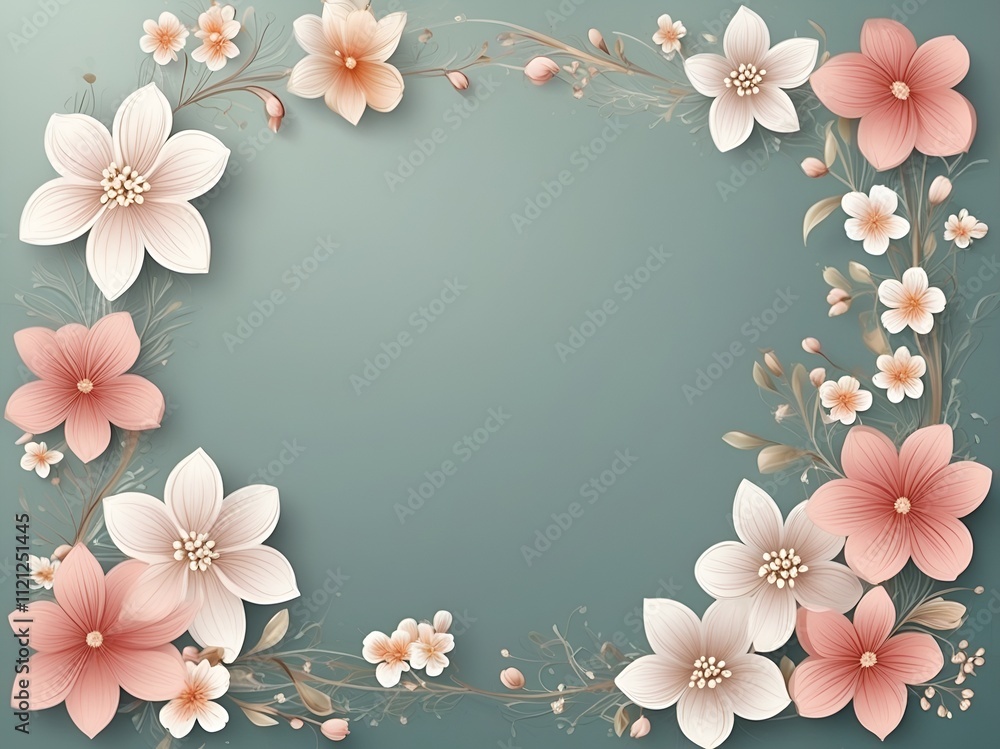 Fototapeta premium Floral Invitation card design 