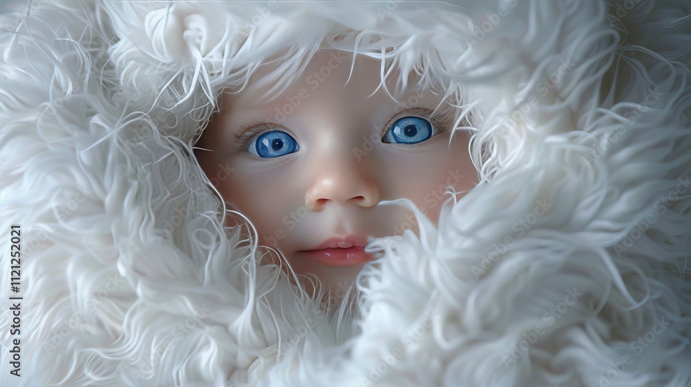 Charming portrait of a 5 month old baby with captivating blue eyes for baby themed banners Charming portrait of a 5 month old baby with captivating blue eyes for baby themed banners