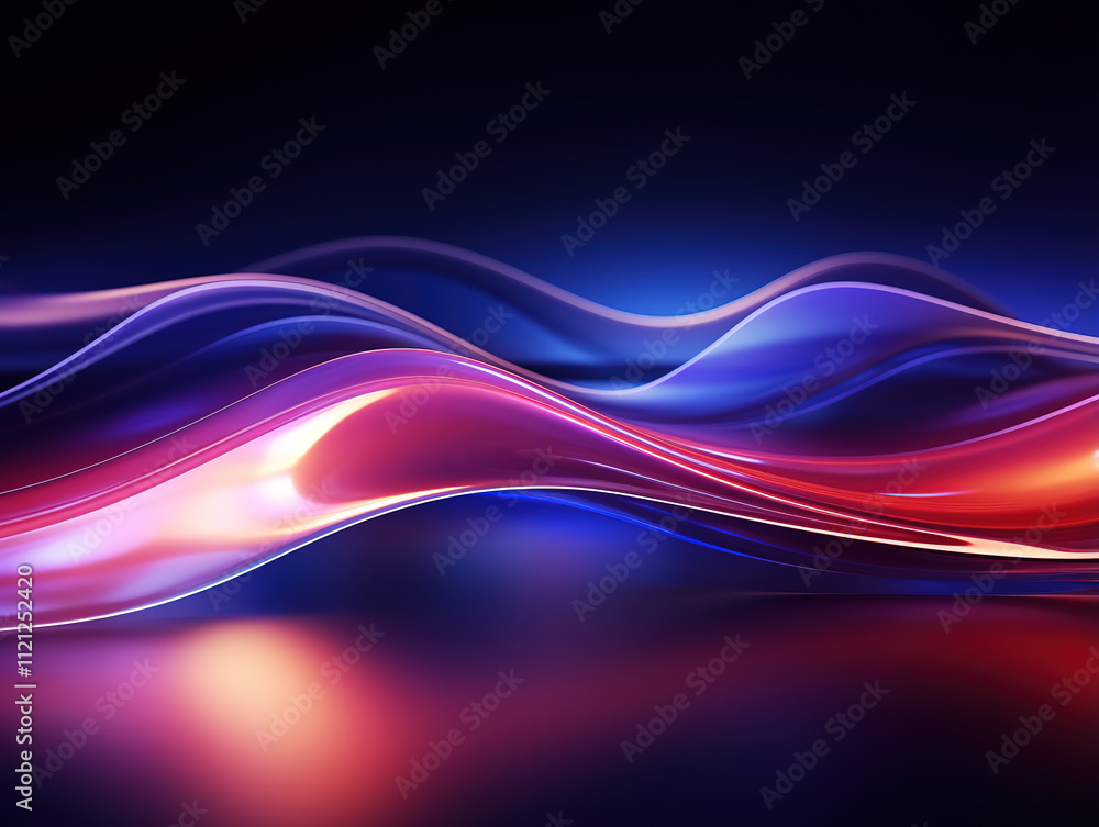 Obraz premium Unbelievable Abstract creative modern ultra wide background. Neon glowing twisted cosmic lines