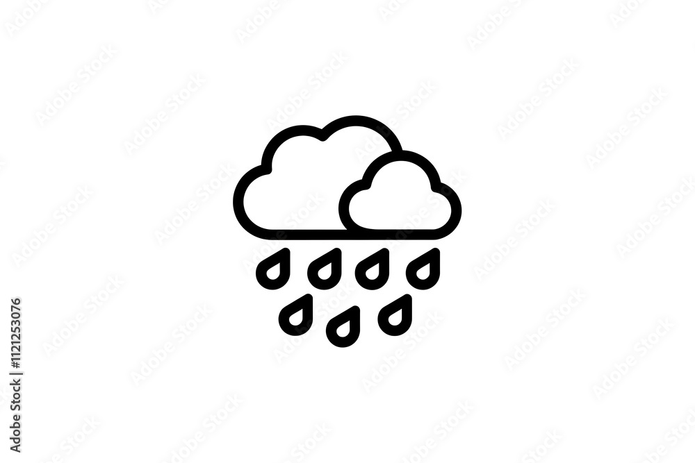 Cloud and rain icon Cloud and rain icon