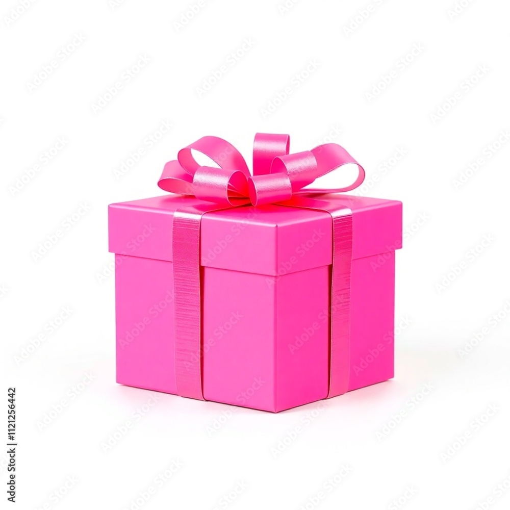 Fototapeta premium pink gift box with ribbon