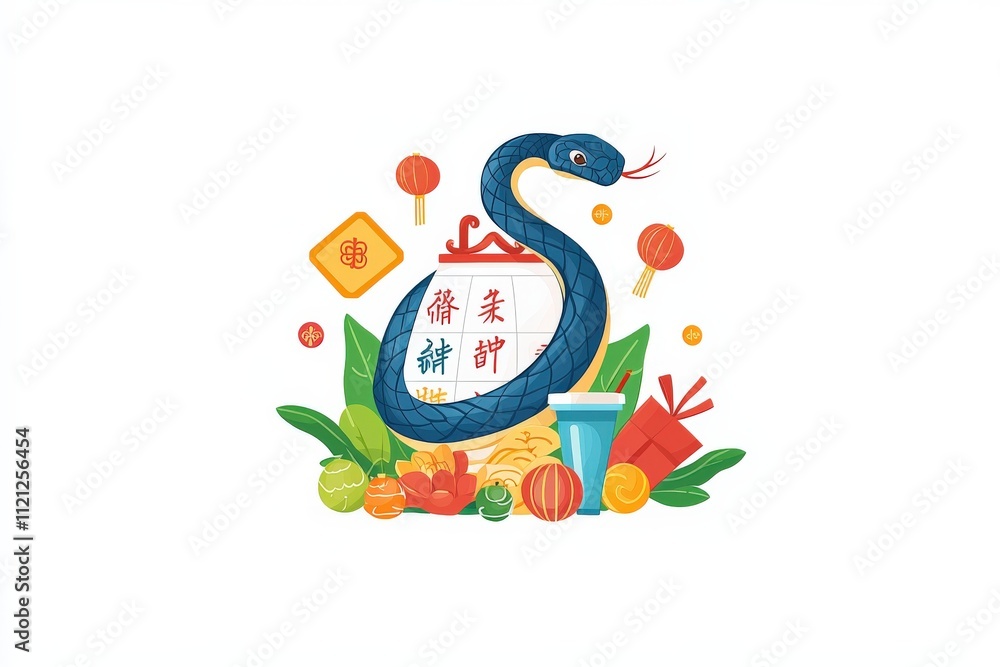 Naklejka premium Chinese New Year Festival CelebrationTraditional Customs and Vibrant Traditions in a Festive Environment