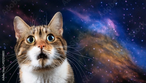 驚いている猫