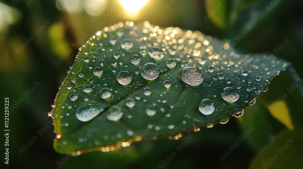 Macro shot of beautiful moist water drops on a leaf. Macro shot of beautiful moist water drops on a leaf.