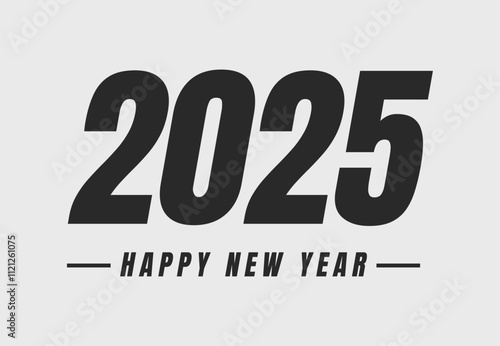 Happy new year 2025 design logo text vector illustration new year celebration concept