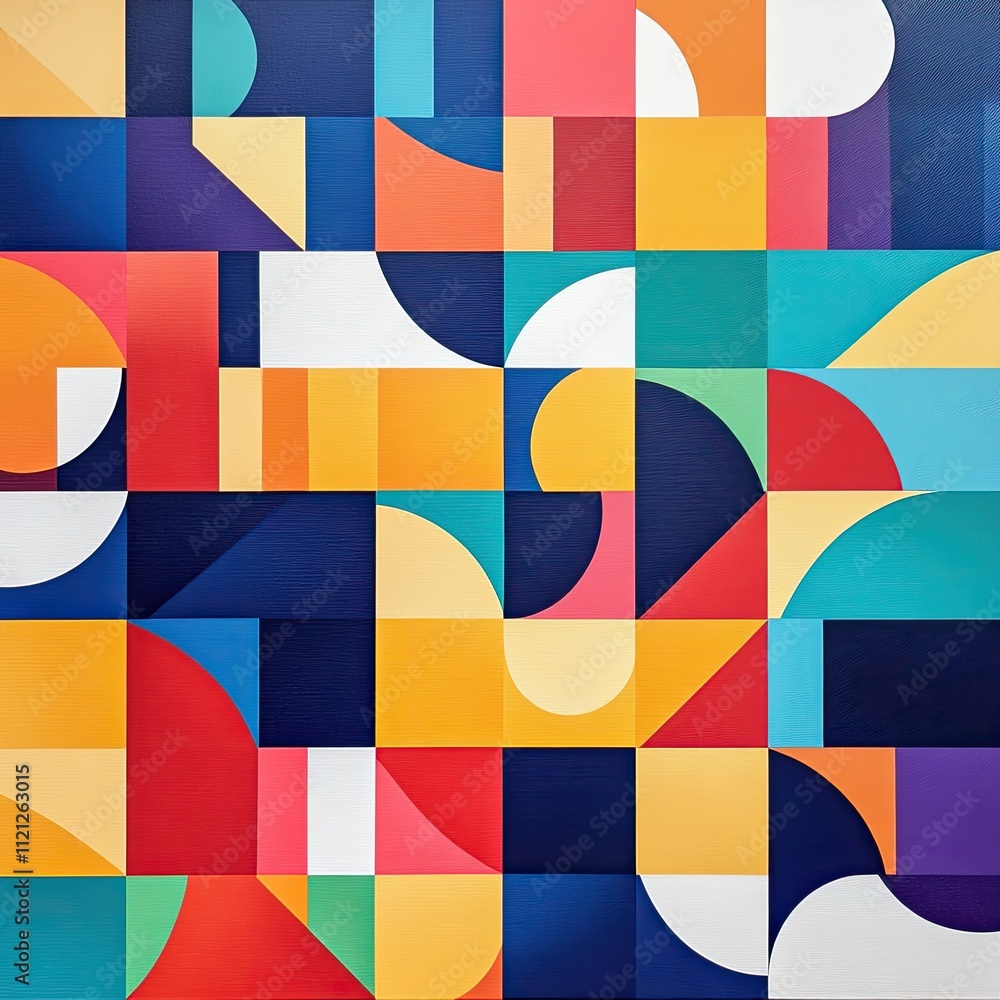 Abstract Colorful Geometric Composition with Bold Shapes and Vibrant Hues for Contemporary Art Enthusiasts Abstract Colorful Geometric Composition with Bold Shapes and Vibrant Hues for Contemporary Art Enthusiasts