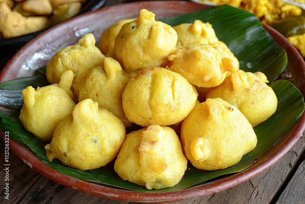 Clear Pixel Picture of a Plate of Curry Fish Balls, High Detail, 8K Clear Pixel Picture of a Plate of Curry Fish Balls, High Detail, 8K