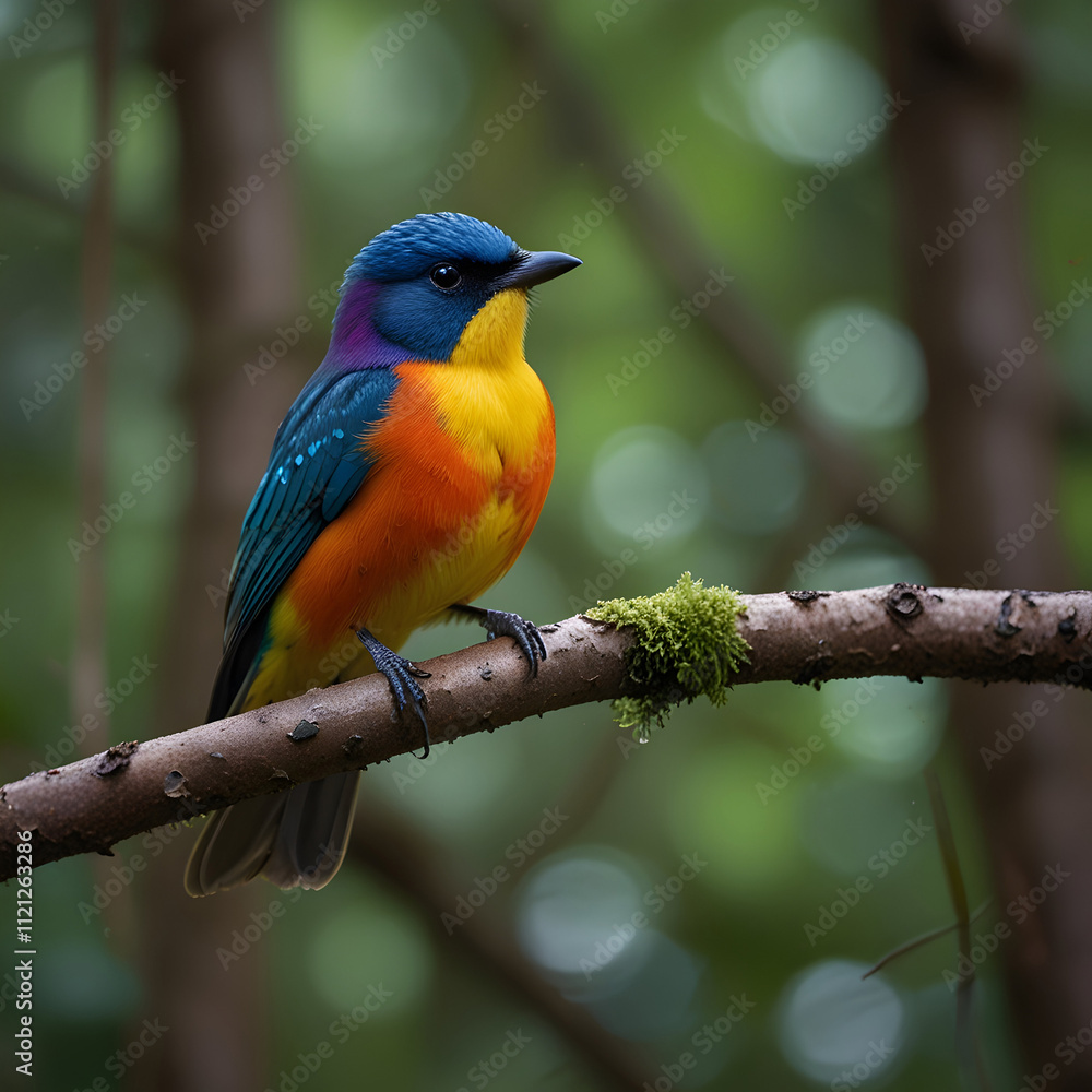 Obraz premium colorful bird sits on a branch