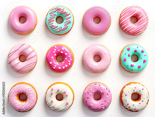 Outstanding A variety of donuts with the word " donuts " on the bottom