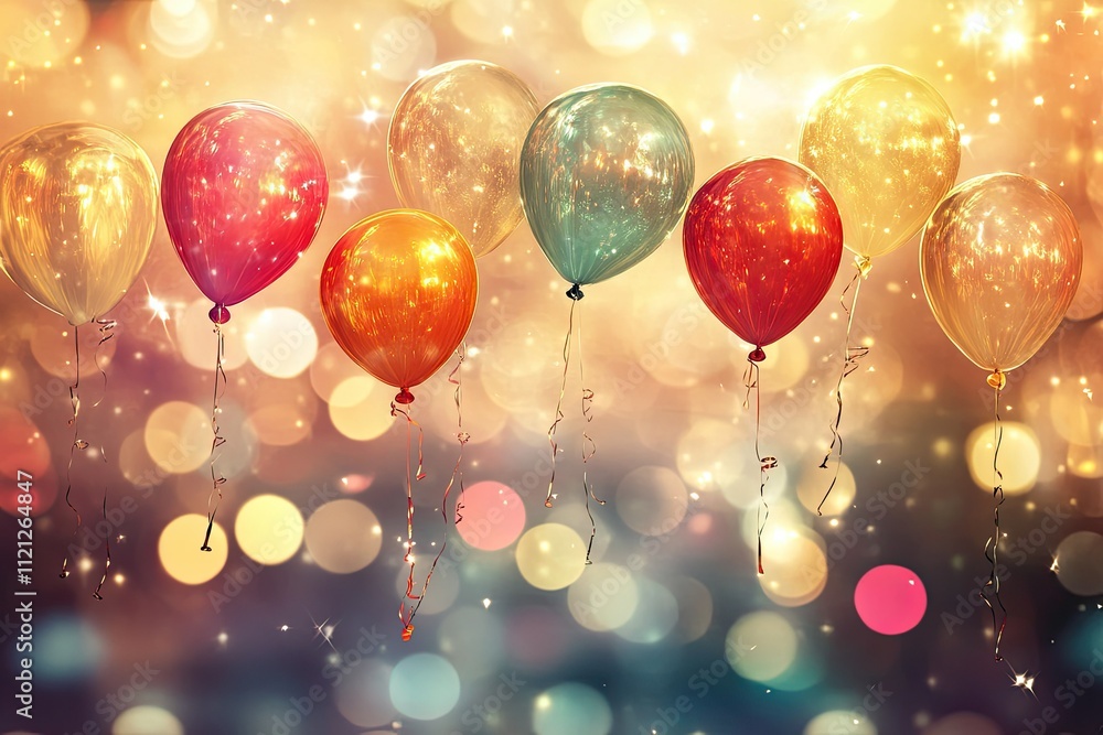 Sharp Image of Beautiful Background with Bunch of Flying Balloons, High Detail, 8K Sharp Image of Beautiful Background with Bunch of Flying Balloons, High Detail, 8K