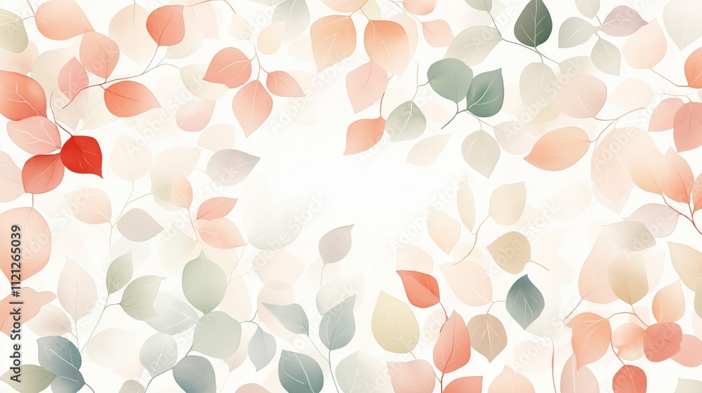 A colorful leafy background with a white background A colorful leafy background with a white background