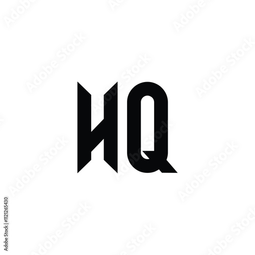 HQ monogram logo design letter text name symbol monochrome logotype alphabet character simple logo