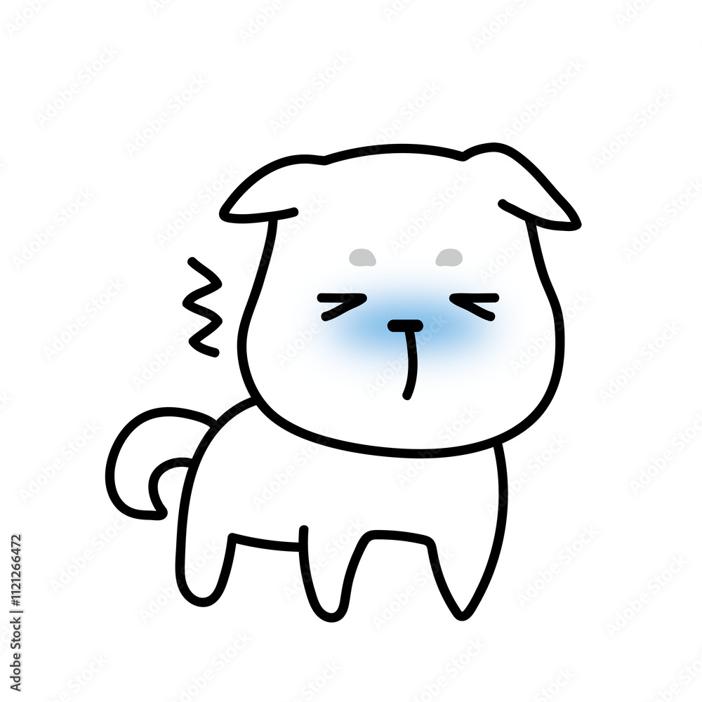 怯えているはなさかじいさんに出てくる犬(シロ) 怯えているはなさかじいさんに出てくる犬(シロ)