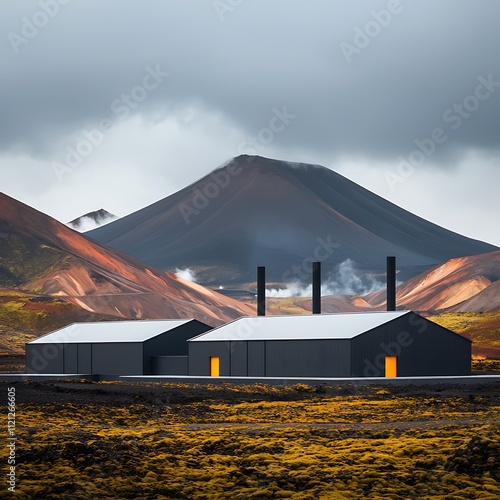 Harnessing renewable energysolar wind and geothermal power plants in a mountainous landscape iceland photo