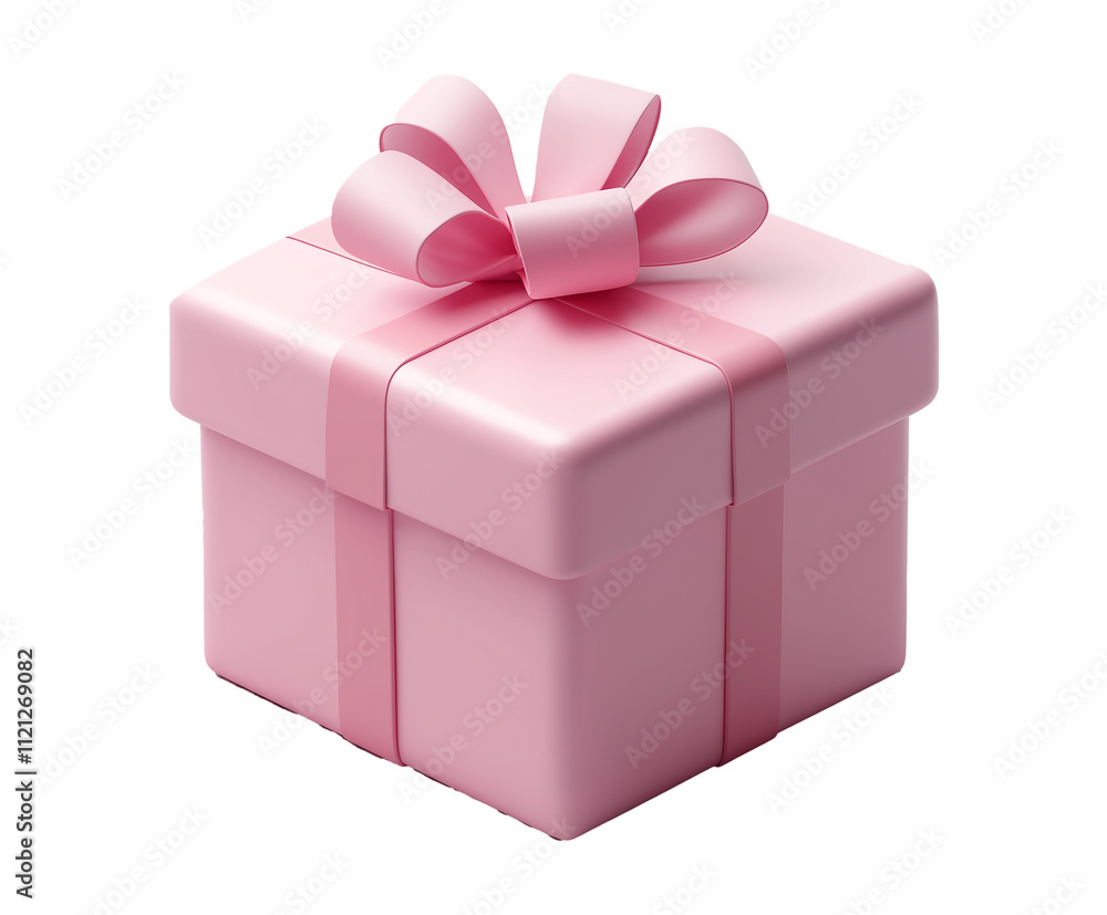 Naklejka premium pink gift box with ribbon