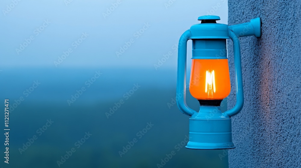 Blue Lantern in the Dusk: A solitary blue lantern, its warm glow illuminating the misty twilight, evokes a sense of peace and tranquility. The soft light casts a warm glow. Blue Lantern in the Dusk: A solitary blue lantern, its warm glow illuminating the misty twilight, evokes a sense of peace and tranquility. The soft light casts a warm glow.