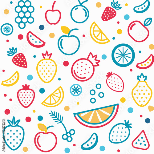 Colorful fruit pattern background. (1)