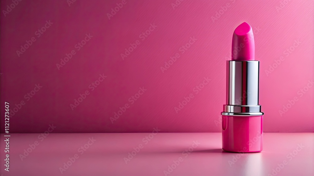 Pink lipstick on a matching pink background, makeup, beauty, cosmetics, close-up, vibrant, color, feminine, glamour, accessory Pink lipstick on a matching pink background, makeup, beauty, cosmetics, close-up, vibrant, color, feminine, glamour, accessory
