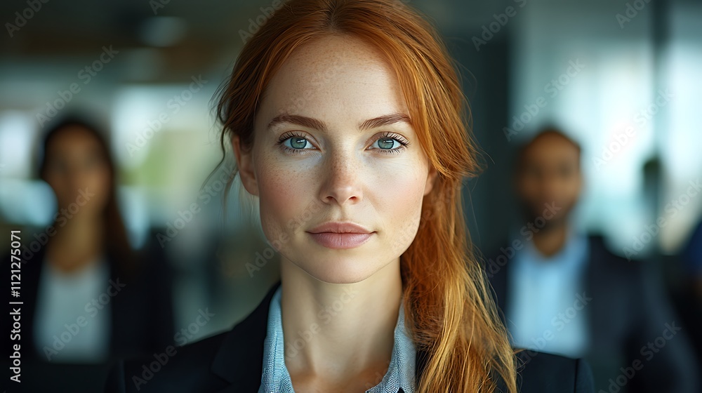 Professional portrait of confident woman in office setting indoor Professional portrait of confident woman in office setting indoor