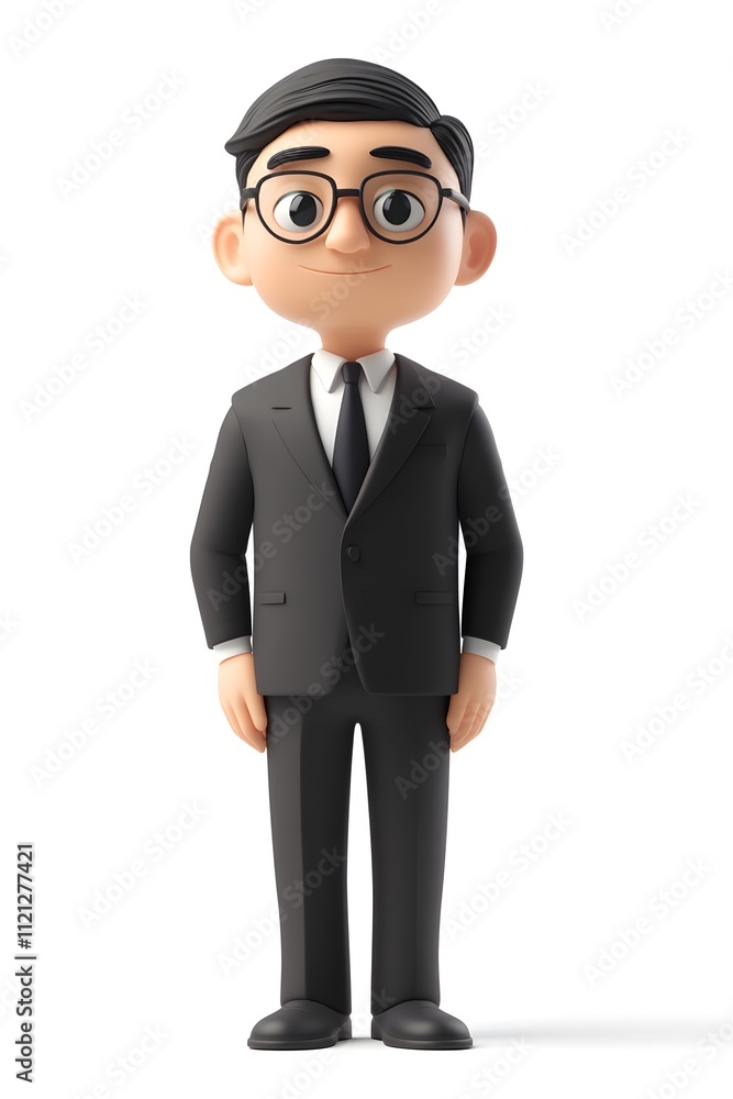 A Friendly Cartoon Businessman Wearing a Suit A Friendly Cartoon Businessman Wearing a Suit