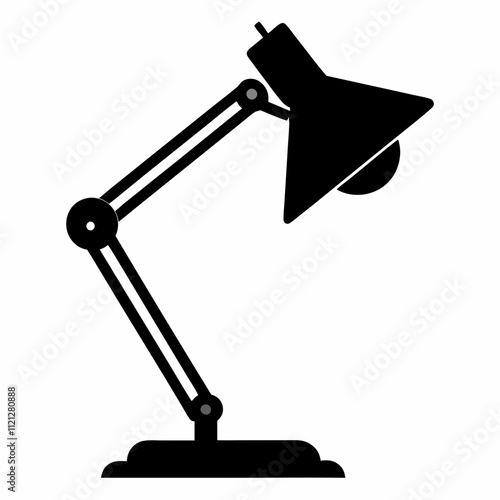 Study Lamp silhouette black vector illustration and white background