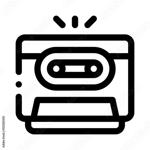 Retro Cassette Tape line icon