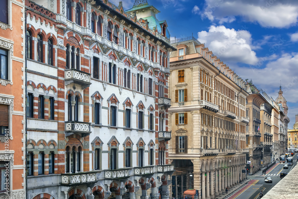 Obraz premium Via XX Settembre, Genoa, Italy