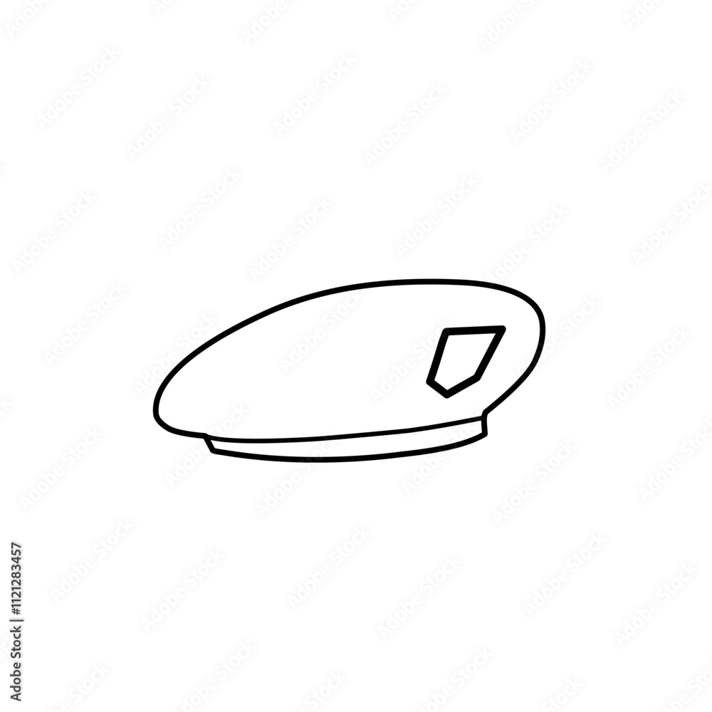 military beret hat outline military beret hat outline