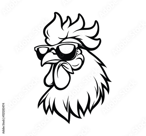 Cool rooster vector