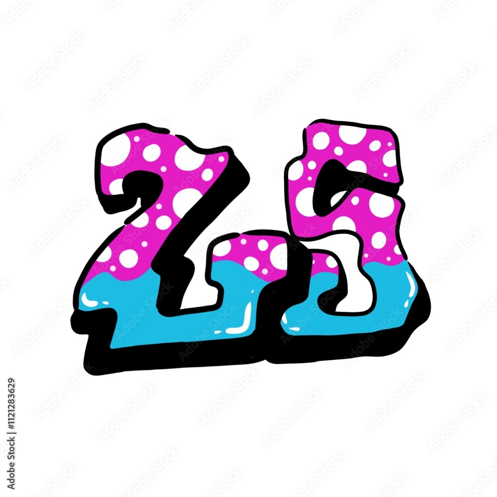 Number twenty five graffiti with unique style Number twenty five graffiti with unique style