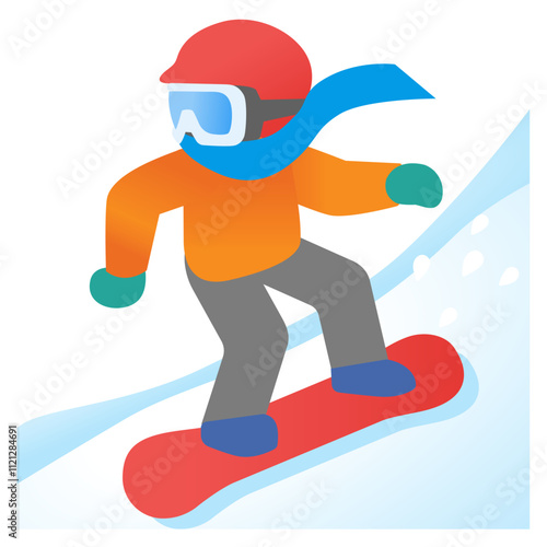 Snowboarder on a Winter Slope
