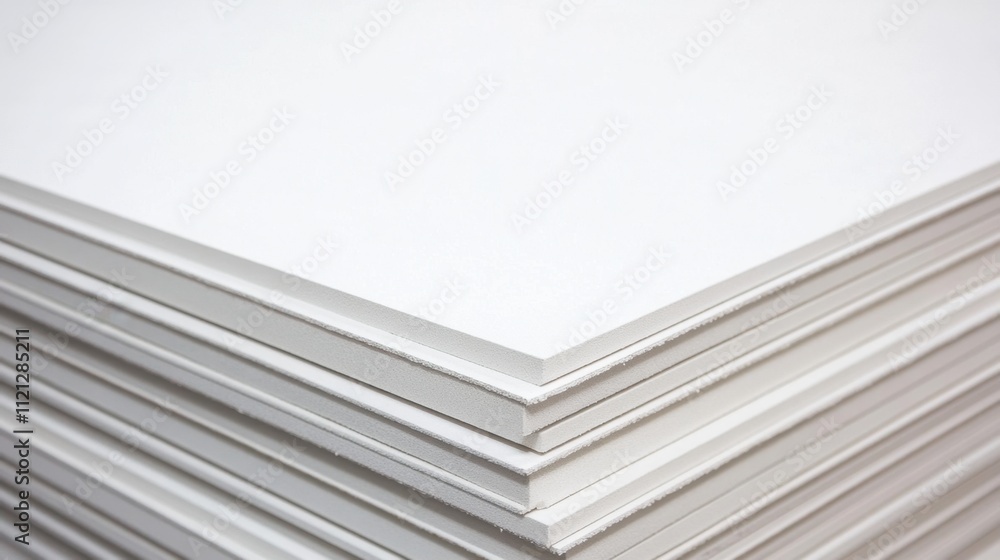 Stack of Clean White Paper Sheets for Printing and Crafting Projects