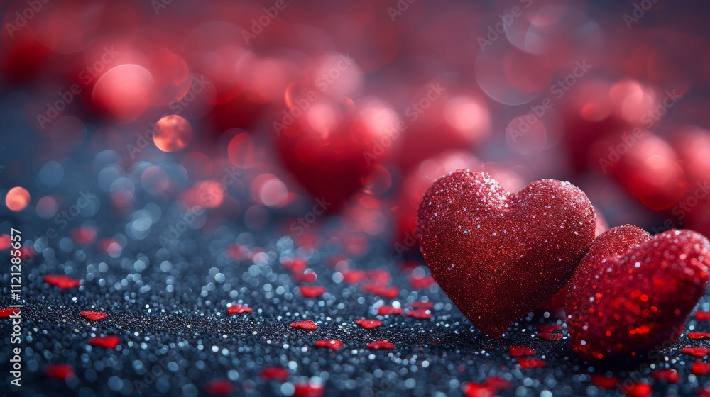 Numerous red hearts on a black background Numerous red hearts on a black background