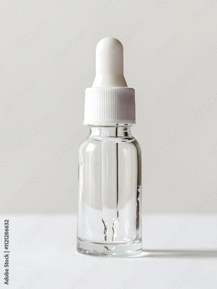 Clear Glass Bottle With White Dropper Top Clear Glass Bottle With White Dropper Top
