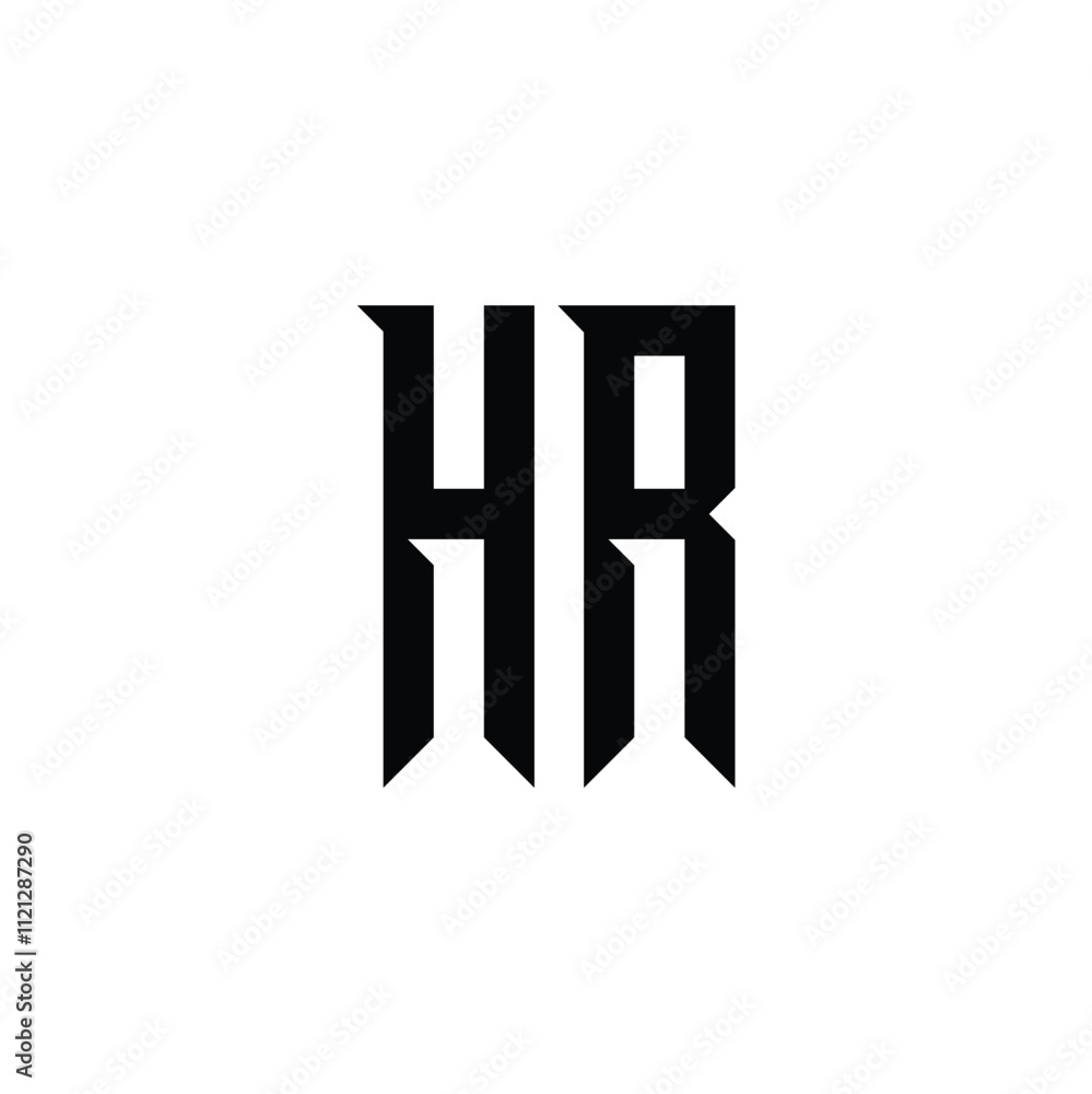 Obraz premium HR monogram logo design letter text name symbol monochrome logotype alphabet character simple logo