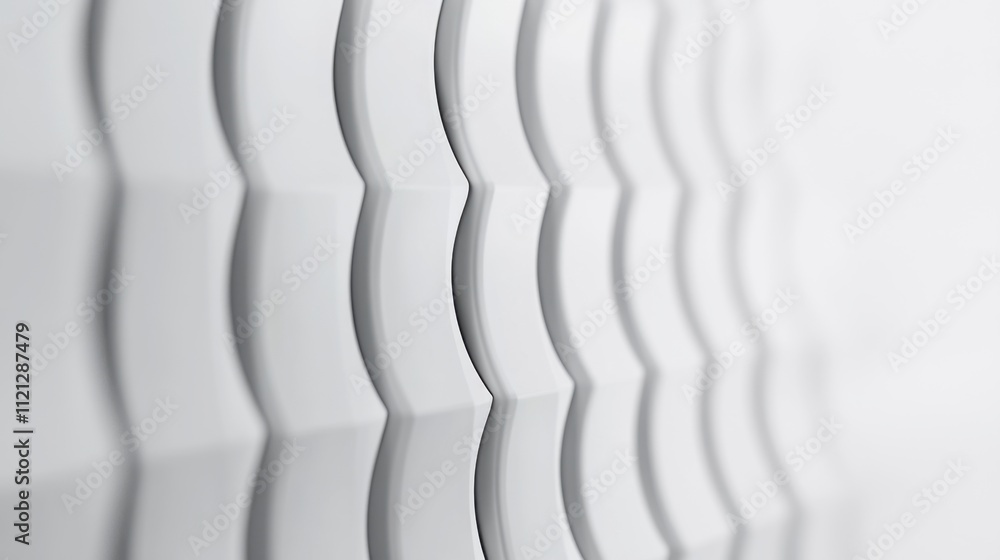 Obraz premium Abstract Wavy Pattern in Soft White Tones for Modern Design Backgrounds