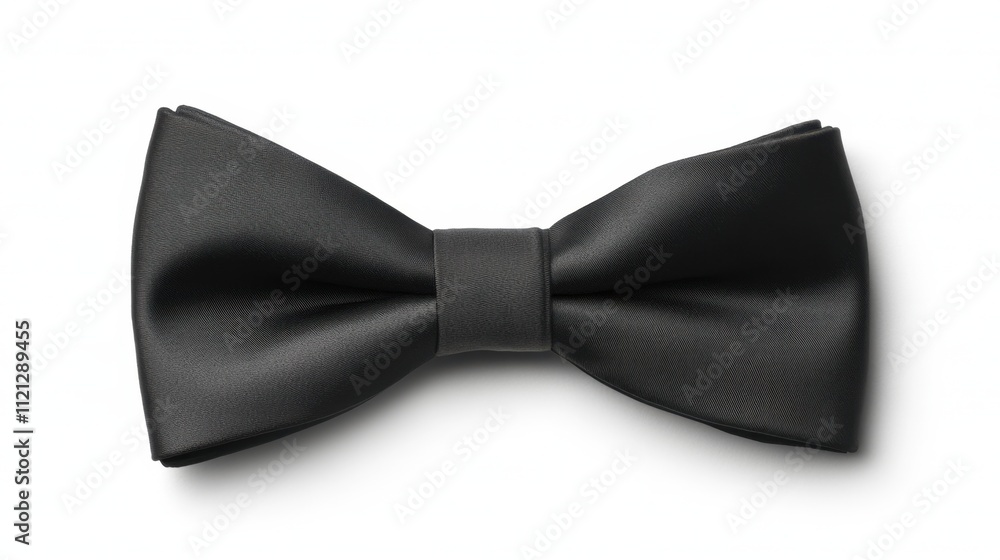 Elegant Black Satin Bow Tie on Light Background for Formal Events Elegant Black Satin Bow Tie on Light Background for Formal Events