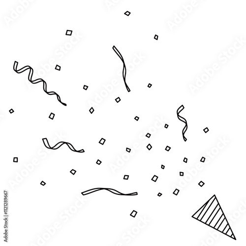クラッカーがなった瞬間のイラスト